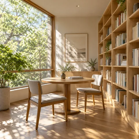 Sunlit reading room